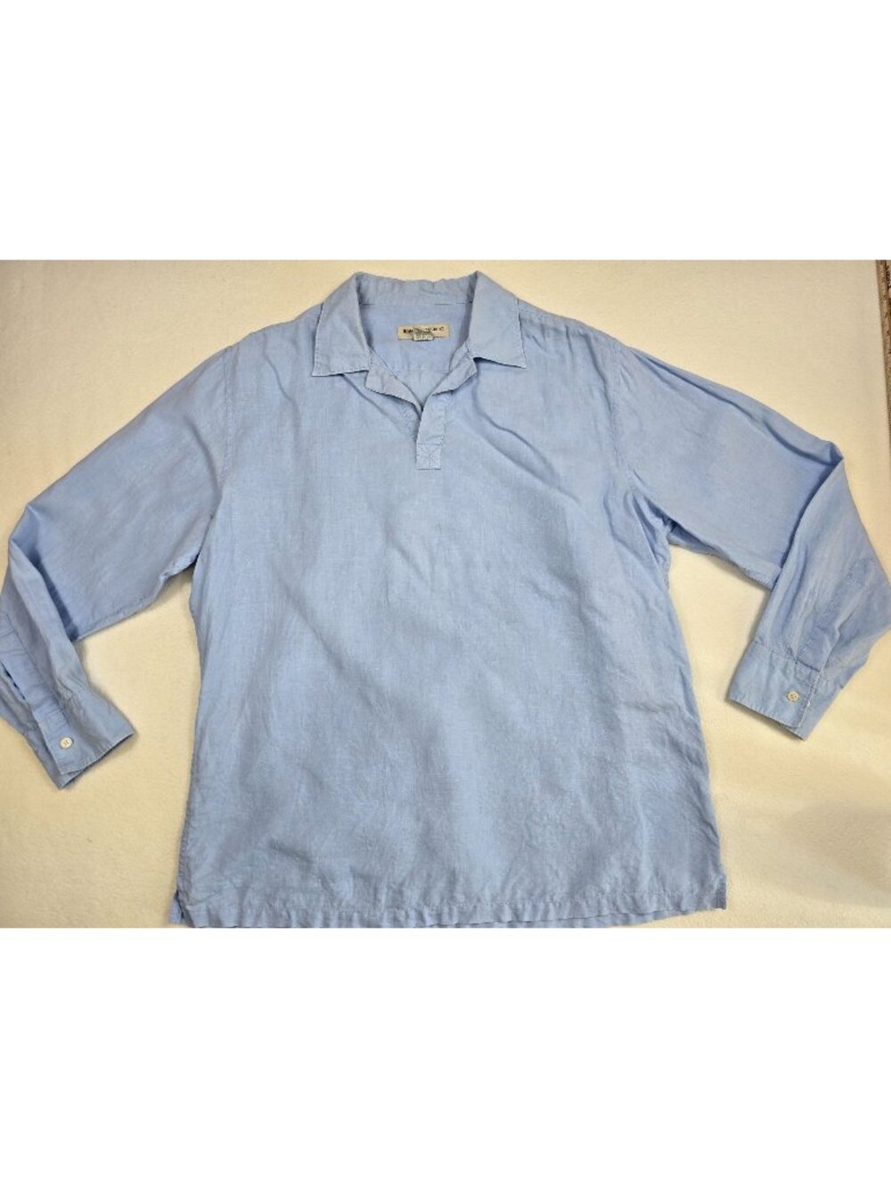 Banana Republic Womens Large Light Blue 100% Linen Long Sleeve Shirt